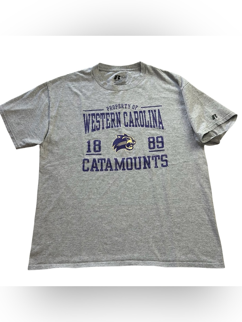 Russell Athletic WCU Western Carolina Catamounts Men’s Graphic T-Shirt Gray XL